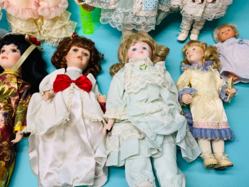 Photo 5 of 12 VINTAGE DOLLS- MOST PORCELAIN - ONE IS WIND UP