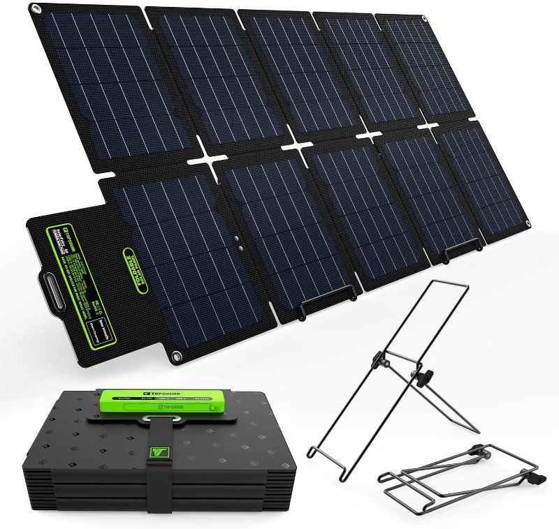 Photo 1 of Topsolar SolarFairy 60W Portable Foldable Solar Panel Charger Kit 18V DC Output for Portable Generator Power Station + 12V RV Boat Car Battery + USB & Type C for Cell Phone Tablet
