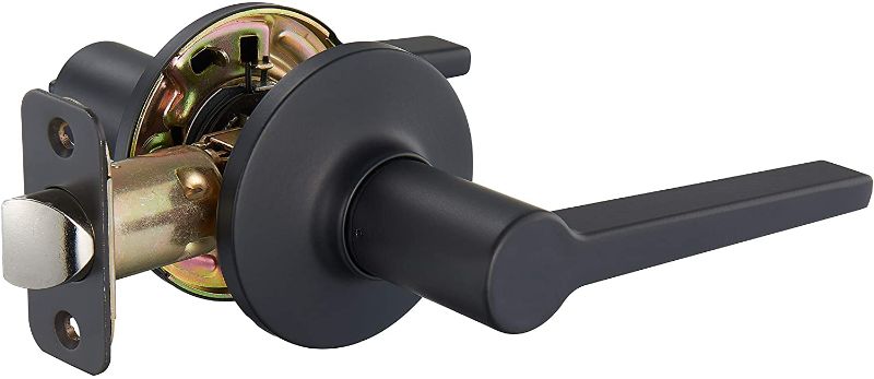 Photo 1 of Amazon Basics Manchester Passage Door Lever, Matte Black
