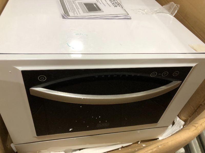 Photo 1 of BLACK+DECKER BCD6W Compact Countertop Dishwasher, 6 Place Settings, White
