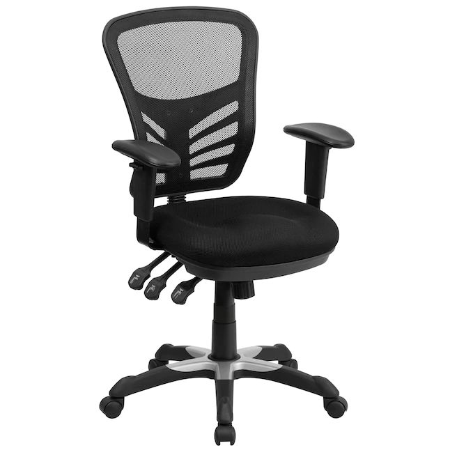 Photo 1 of Flash Furniture Black Contemporary Adjustable Height Swivel Mesh Executive Chair