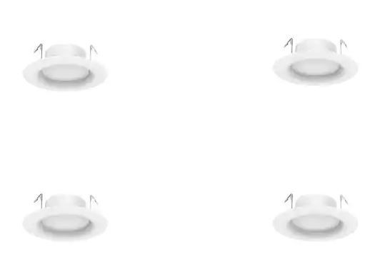 Photo 1 of 4 in. White integrated LED Recessed Trim DL (4-Pack) (Set of 3)