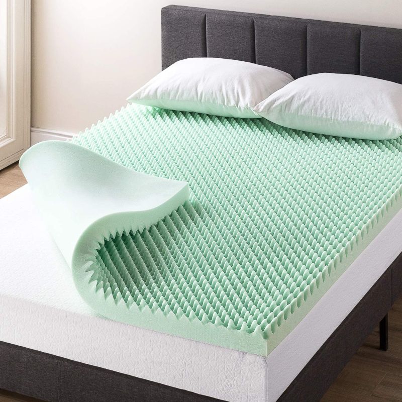 Photo 1 of 3 Inch Egg Crate Memory Foam Mattress Topper with Calming Aloe Infusion
