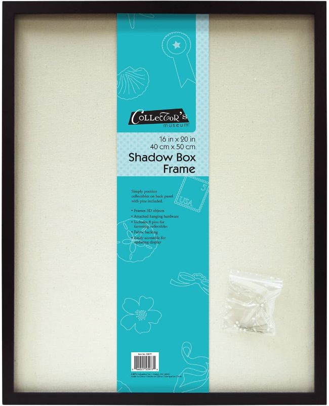 Photo 1 of 16x20 Inch Linen Lined Shadowbox, Black