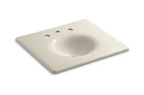 Photo 1 of 22.25 in. Iron/Impressions Vanity Top Bathroom Sink in Almond