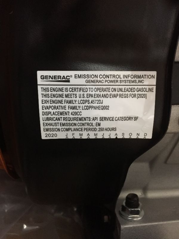 Photo 5 of PM7500 6000 Running Watt Manual Start Gasoline Powered Portable Generator, 49 ST/CSA