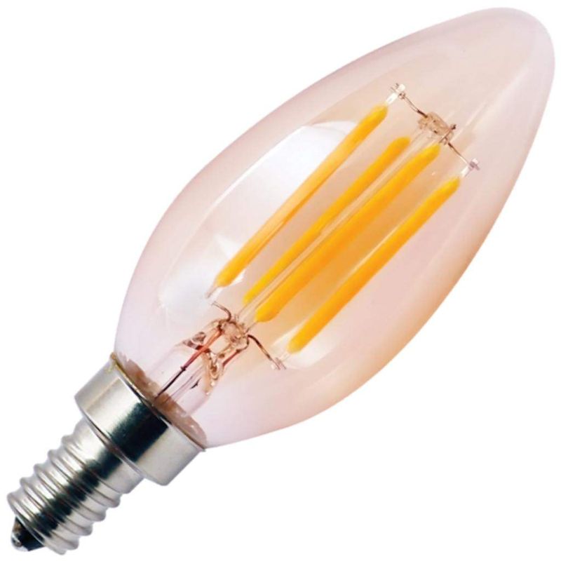 Photo 1 of HALCO LIGHTING TECHNOLOGIES 40-Watt Equivalent 4-Watt B11 Dimmable LED Amber Filament Antique Vintage Chandelier Light Bulb 2000K 85056