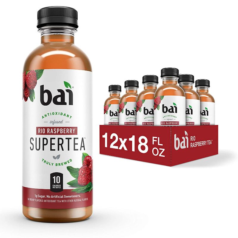 Photo 1 of BEST BUY NOV 17 21 Bai Iced Tea, Rio Raspberry, Antioxidant Infused Supertea, Crafted with Real Tea (Black Tea, White Tea), 18 Fl Oz (Pack of 12)