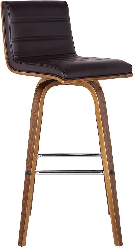 Photo 1 of .Armen Living Vienna Brown Size Color Options Kitchen and Dining Counter Height Barstool, 26" Bar, Grey/Walnut
