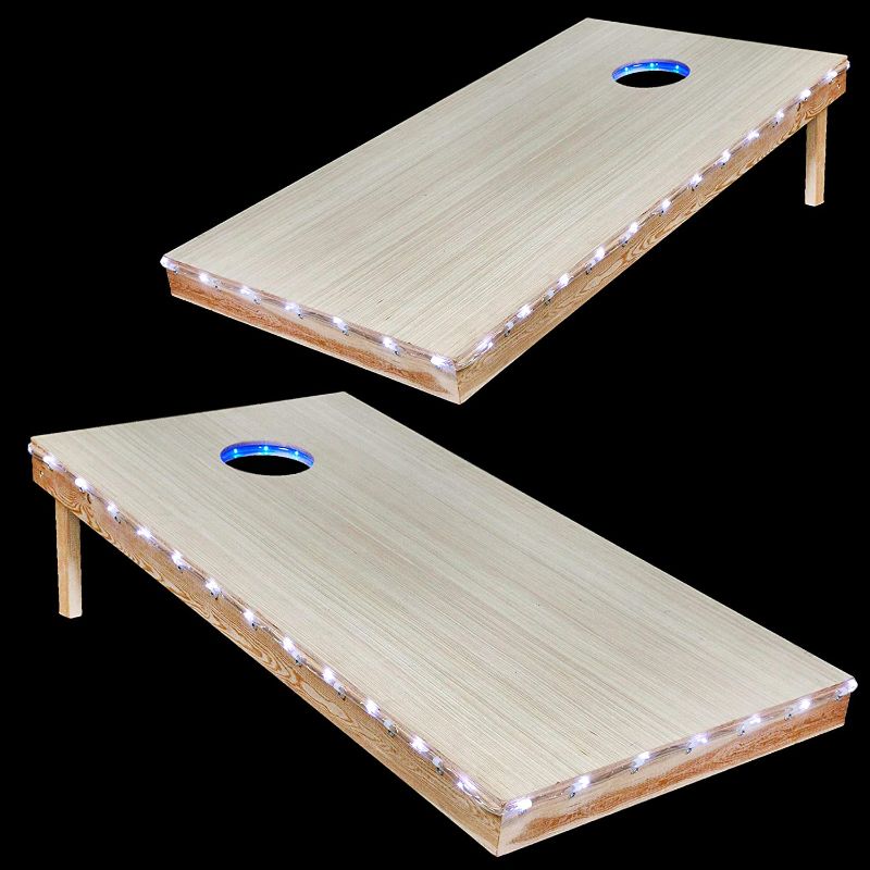 Photo 1 of AweFun Cornhole Lights - LED Lighting Kit for Corn Hole Boards- Multiple Colors and Options to Choose from - Waterproof, Bright, Easy to Install - Ideal for Family Backyard Play
