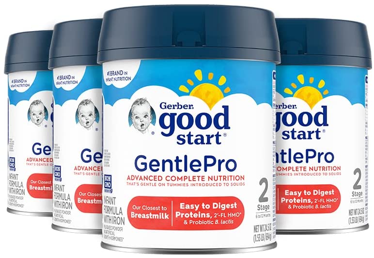 Photo 1 of Gerber Good Start Baby Formula Powder, GentlePro, Stage 2, 24.5 Ounce (Pack of 4)
EXPIRES JULY 22 2022