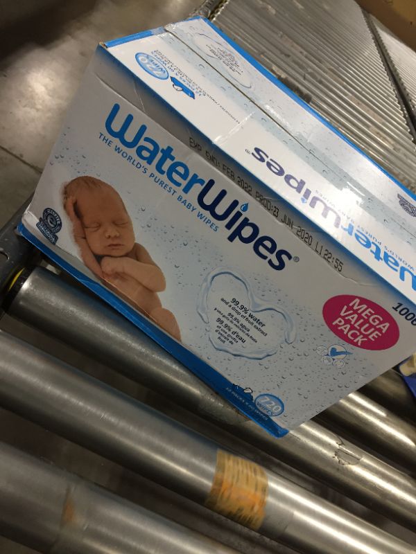 Photo 2 of WaterWipes Biodegradable Original Baby Wipes,?99.9% Water Based Wipes, Unscented & Hypoallergenic for Sensitive Skin, 720 Count (12 packs), Packaging May Vary
expires feb 2022