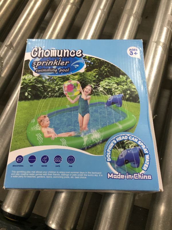 Photo 2 of Chomunce Splash Pad for Kids Inflatable Sprinkler Pool Outdoor Water Toys for Kid Ages 4-8 Summer Swimming Outside 3-in-1 Upgraded Spray Mat Birthday Gifts for 1 2 3 4 5 6 7 Years Old Boys and Girls
