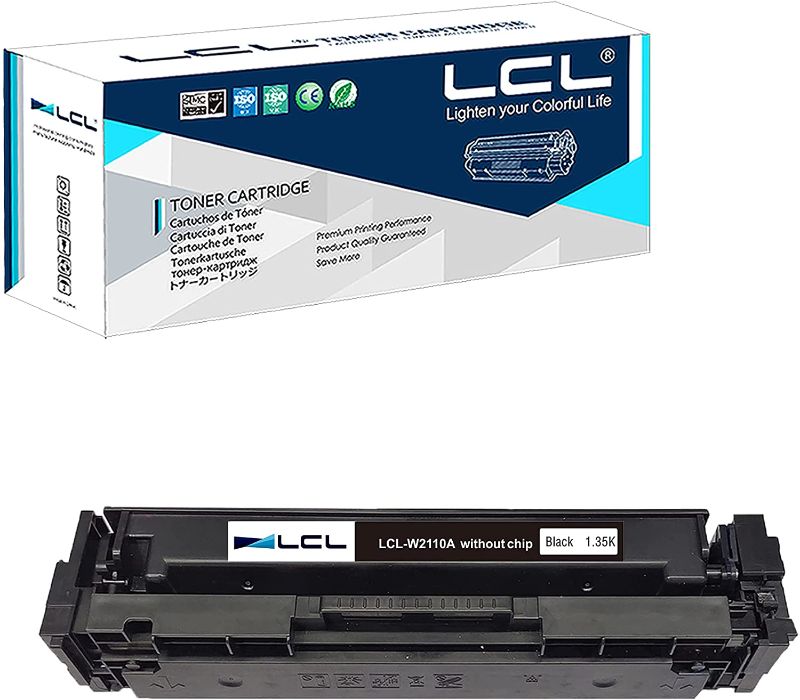 Photo 1 of 2 PACK LCL Compatible Toner Cartridge Replacement for HP 206A W2110A Without Chip Color Laserjet PRO MFP M255 M255DW M255NW M282N 282NW M283 283FW M283FDW M283cdw (1-Pack Black)
