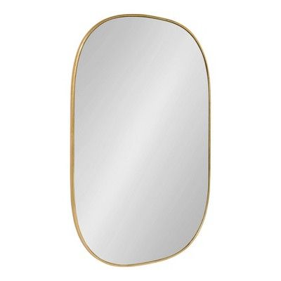 Photo 1 of 24" x 36" Caskill Capsule Framed Wall Mirror Gold - Kate and Laurel

