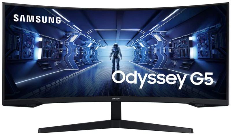 Photo 1 of Samsung - G5 Odyssey 34" Curved Gaming Monitor with 165Hz Refresh Rate - Black