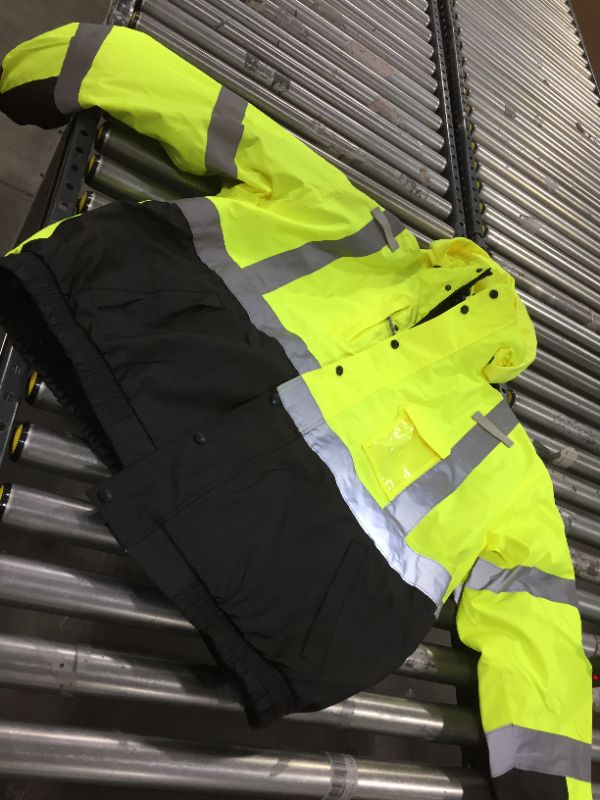 Photo 1 of SAFEGEAR Type R Class 3 Bomber Jacket w/Pockets – Polyester, Lime Green/Yellow & Black, High Visibility Jacket
(SMALL)