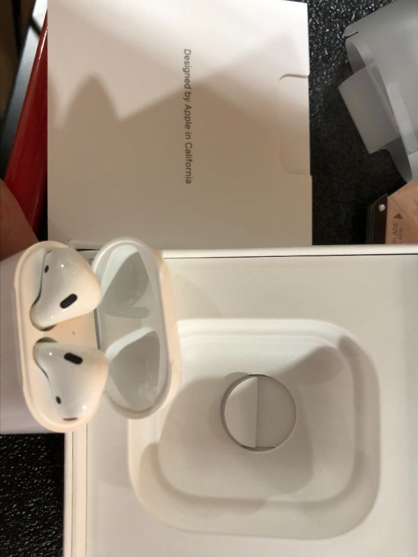 Photo 2 of Apple AirPods (2nd Generation) MV7N2AM/a with Charging Case - Stereo - Wireless - Bluetooth - Earbud - Binaural - in-ear