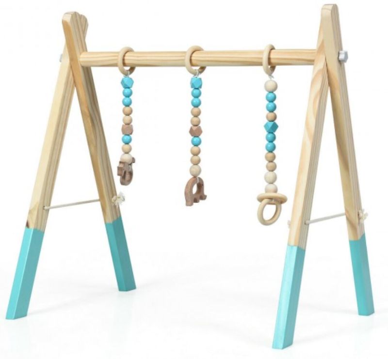 Photo 1 of Wooden Baby Play Center with 3 Hanging Toys