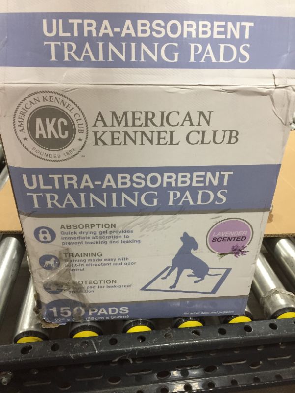 Photo 3 of American Kennel Club Lavender Scented Training Pads in Box White and light blue, 22" x 22" - Pack of 150
