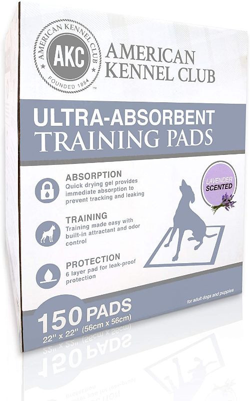 Photo 1 of American Kennel Club Lavender Scented Training Pads in Box White and light blue, 22" x 22" - Pack of 150