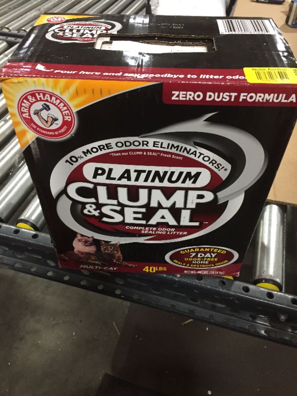 Photo 2 of Arm & Hammer Clump & Seal Platinum Litter, Multi-Cat, 40 Lbs EXPIRED**