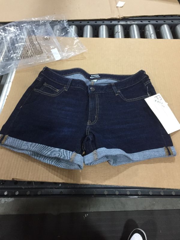 Photo 1 of Women's 4" Denim Short, Rinse, 12, Dark Wash, Size 12.0 NEW
