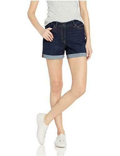 Photo 1 of Women's 4" Denim Short, Rinse, 12, Dark Wash, Size 12.0 NEW
