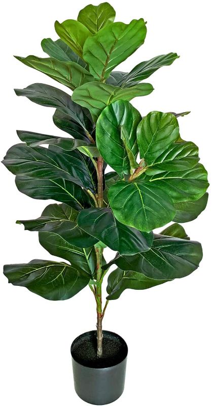 Photo 1 of BESAMENATURE 40 Inch Artificial Fiddle Leaf Fig Tree/Faux Ficus Lyrata for Home Office Decoration
