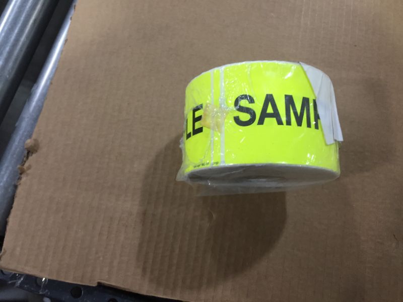 Photo 2 of 3 x 5" - "Sample" (Fluorescent Yellow) Labels 500/Roll
