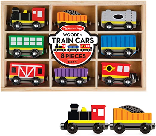 Photo 1 of Melissa & Doug Wooden Train Cars (8 pcs)