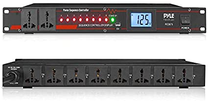 Photo 1 of 10 Outlet Power Sequencer Conditioner - 13 Amp 2000W Rack Mount Pro Audio Digital Power Supply Controller Regulator w/Voltage Readout, Surge Protector, for Home Theater Stage/Studio Use - Pyle PCO875
