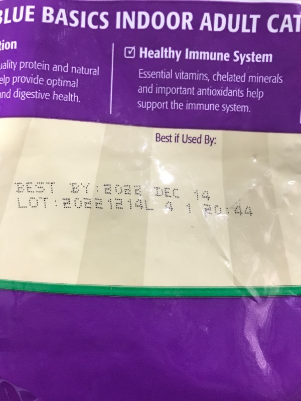 Photo 2 of Blue Buffalo Blue Basics Skin & Stomach Care Natural Adult Grain Free Indoor Turkey & Potato Adult Dry Cat Food, 11 lbs.
EXPIRES DEC 2022