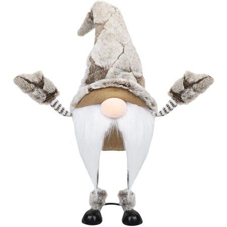 Photo 1 of 20.5 Inch Gnome Christmas Ornaments, Handmade Indoor Swinging Gnome Decorations for Holiday Decor (White)
