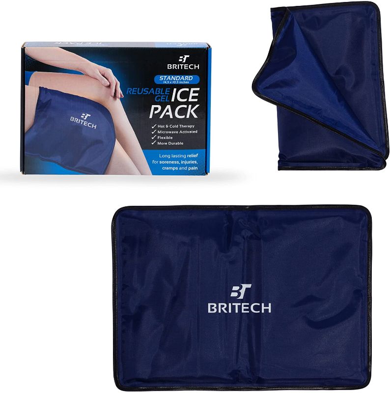 Photo 1 of Britech Gel Ice Pack for Injuries Reusable – Hot & Cold Therapy Pack Compress Flexible Ice Pack Great for Back, Shoulder, Elbow, Knee Pain Relief – Therapy for Swelling & Bruises (STANDARD)