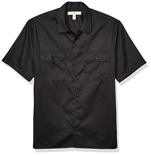 Photo 1 of Amazon Essentials Men's Short-Sleeve Stain and Wrinkle-Resistant Work Shirt, Black, X-Large
