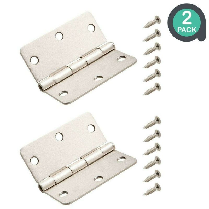 Photo 1 of Everbilt 3 in. x 1/4 in. Radius Satin Nickel Door Hinge
