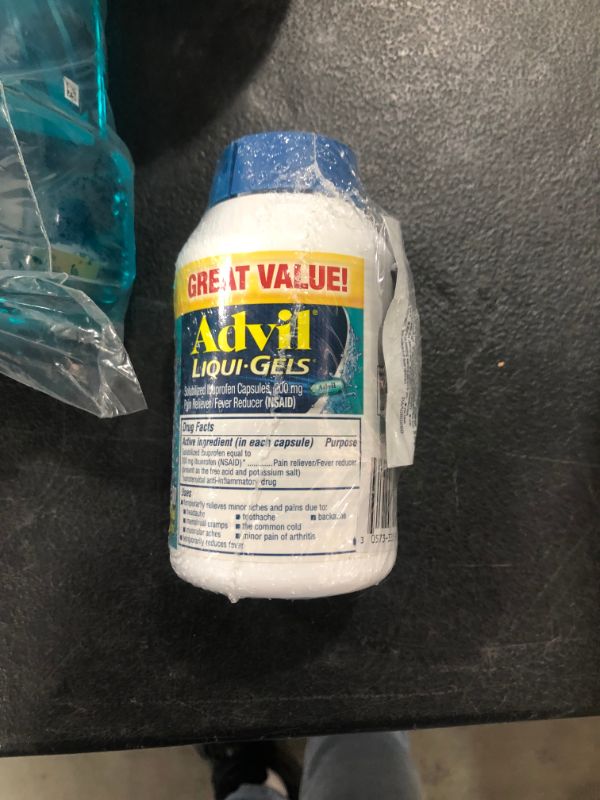 Photo 2 of Advil Liqui-Gels Pain Reliever and Fever Reducer, Pain Medicine for Adults with Ibuprofen 200mg for Headache, Backache, Menstrual Pain and Joint Pain Relief...
