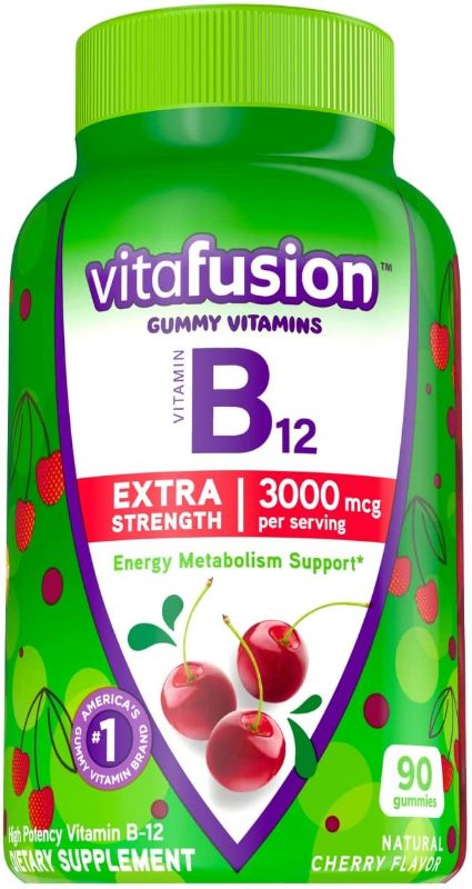 Photo 1 of Vitafusion Extra Strength Vitamin B12 Gummy Vitamins, Cherry Flavored B12 Vitamins, 90 Count
