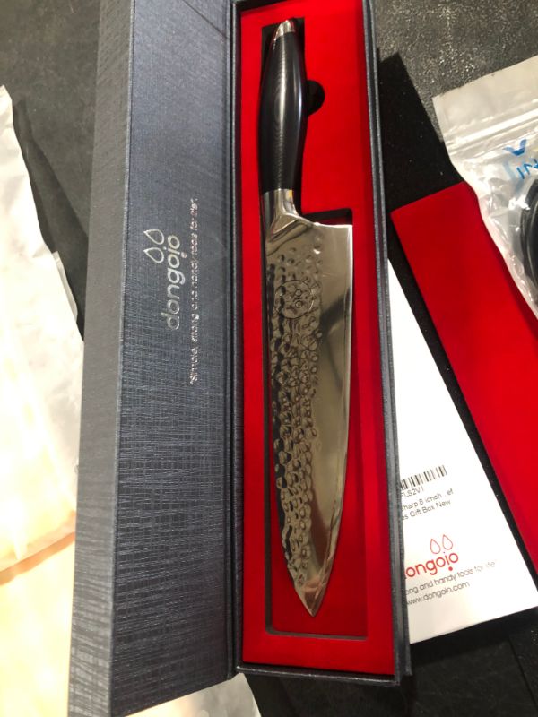 Photo 2 of Chef Knife - 8 inch Kitchen Knife, German High Carbon Stainless Steel Sharp Knife, Professional Meat Knife with Ergonomic Handle and Gift Box for Family...
