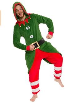 Photo 1 of Elf Christmas Costume Slim One Piece Pajamas - Plush Novelty Holiday Jumpsuit - Silver Lilly
size large 
