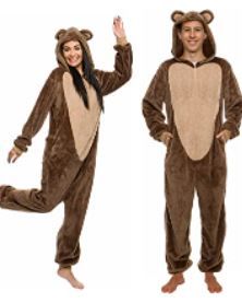 Photo 1 of FUNZIEZ! Womens Onesie - Slim Sherpa Bear Costume - Teddy Bear Animal Pajamas  UNKNOWN SIZE 
