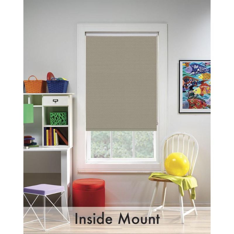 Photo 1 of 6 PACK Bali Cut-to-Size Cut-to-Size Woven Taupe Cordless Room Darkening Fade Resistant Roller Shades 36.5 in. W X 78 in. L
