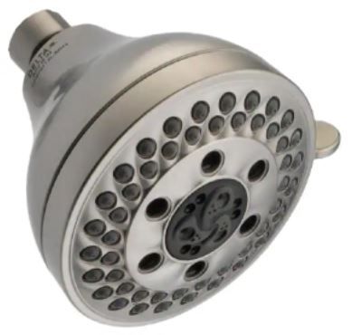 Photo 1 of 5-Spray 4.2 in. Single Wall Mount Fixed H2Okinetic Shower Head in Stainless
