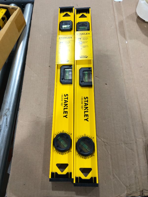 Photo 2 of 24 in. Non-Magnetic 180 Aluminum I-Beam Level pack of 2 
