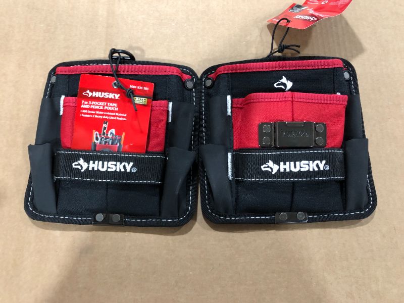 Photo 1 of 7 in. 3-Pocket Clip On Tool Belt Pouch
