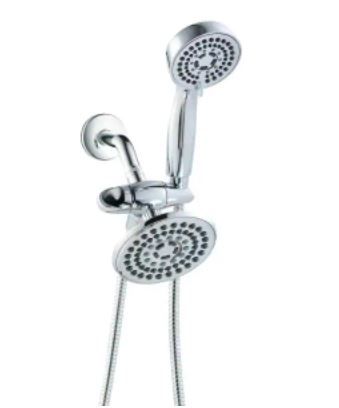 Photo 1 of 6-spray 5.5 in. Dual Shower Head and Handheld Shower Head in Chrome
