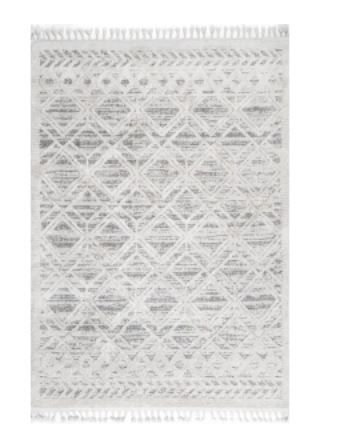 Photo 1 of Ansley Textured Lattice Tassel Beige 5 ft. 3 in. x 7 ft. 7 in. Area Rug
