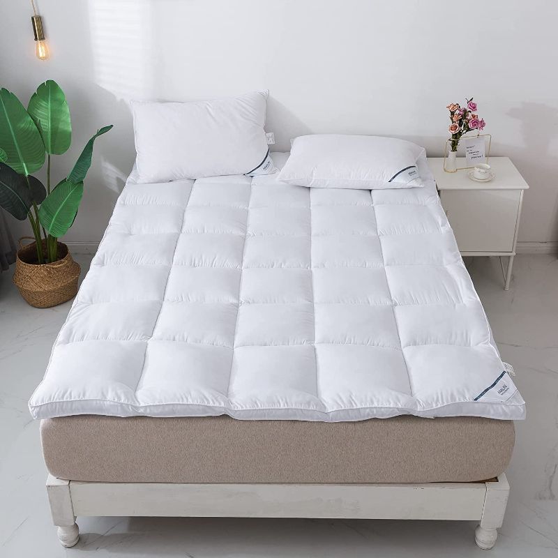 Photo 1 of ANALIN Mattress Topper Twin XL Pillowtop Bed Topper Cooling Mattress Pad with Anchor Bands- Extra Thick 2inch
