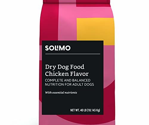 Photo 1 of AMAZON BRAND – SOLIMO BASIC DRY DOG FOOD, CHICKEN FLAVOR, 40 LB BAG
expires 11/05/21